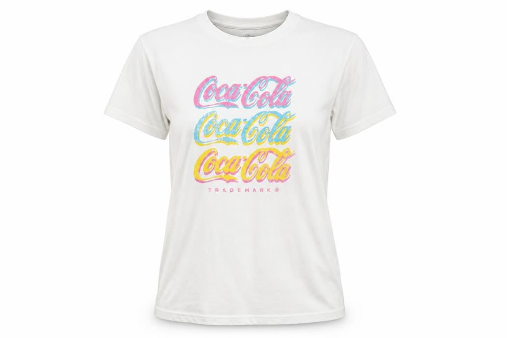 Unisex Adultss UK Size M Coca-Cola White Cotton T-Shirt