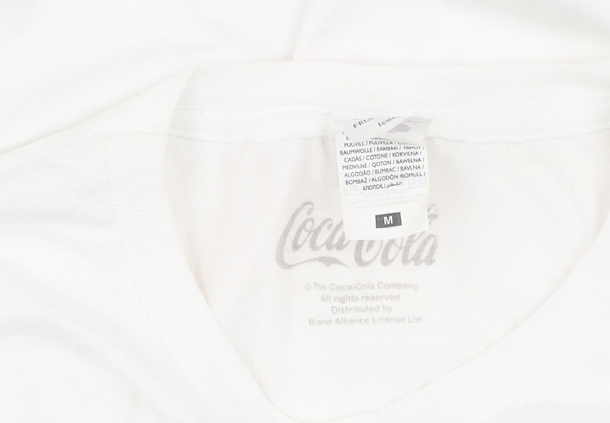Coca-Cola Unisex White M Retro Graphic Tee