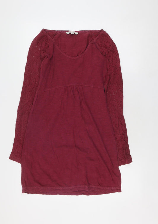 Fat Face Women's Red Lace Sheath Dress Size 8 Casual