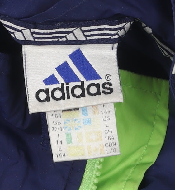 Adidas Men's Puffer Jacket Blue Green Size 164