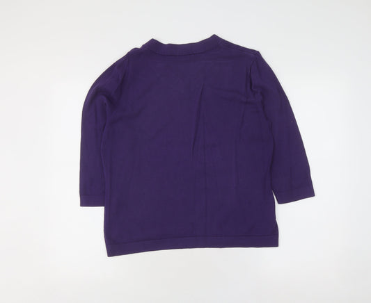 Austin Reed Women's Purple V-Neck Pullover Jumper