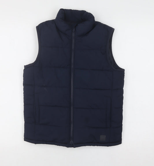 Gap Boys Blue Puffer Jacket 8-9 Years Sleeveless Winter Warm