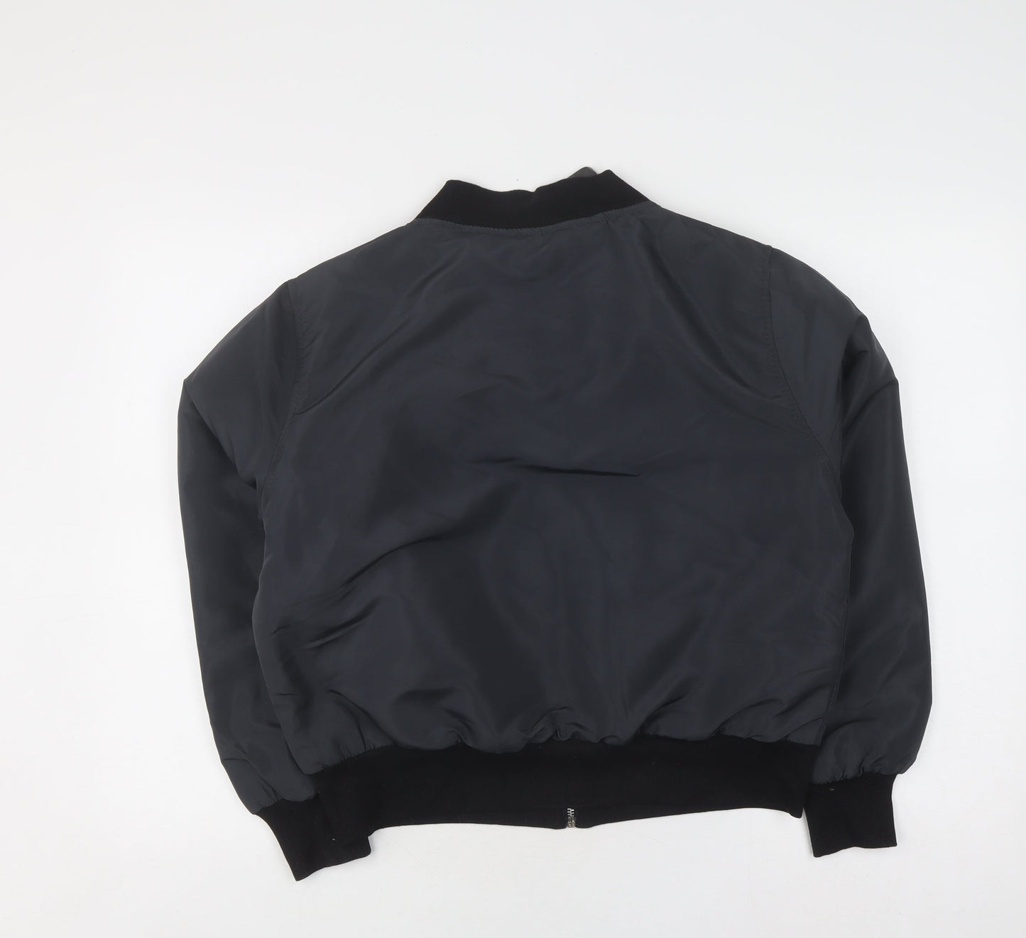 Rising Men's Black Bomber Jacket Size L Full Zip