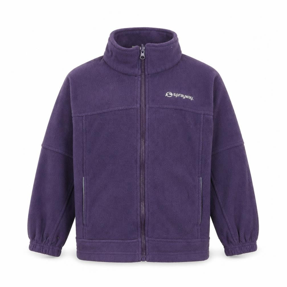 Front view of Sprayway girls’ purple 3-in-1 fleece jacket, size 6, years