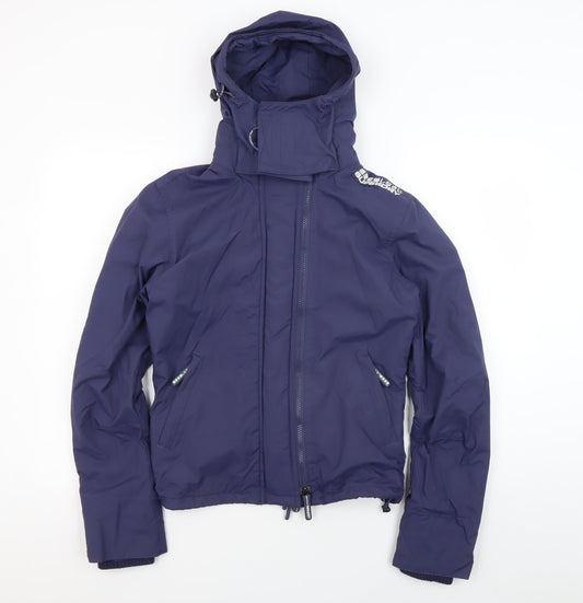 Superdry Women's Blue Hooded Windbreaker Jacket S