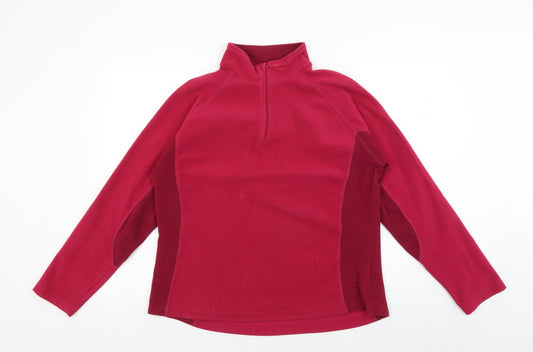 Mountain Life Women's Red Pullover Fleece Zip Sweatshirt Size 16