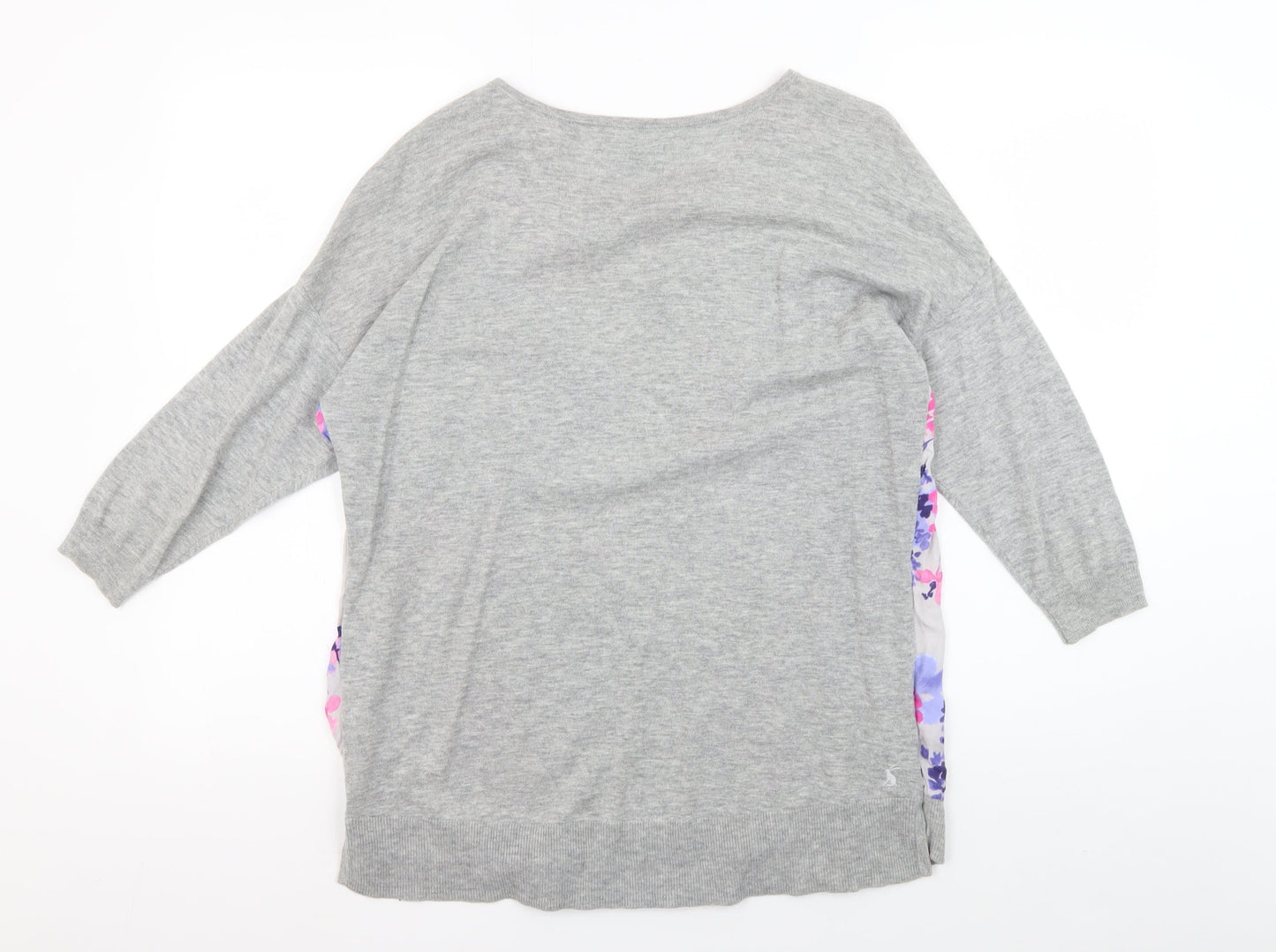 Joules Women's Grey Floral Jersey T-Shirt Size 10