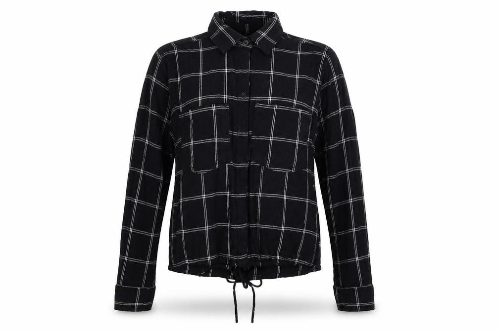 Womens UK Size XS Abercrombie & Fitch Black Cotton Blend Button-Up