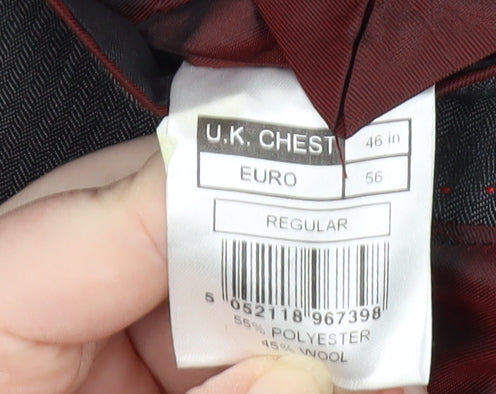 Pierre Cardin Men's Grey Suit Jacket 46 Regular