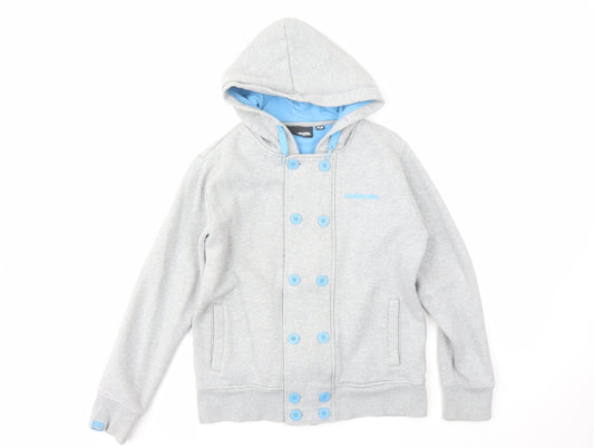 McKenzie Boys Grey XL Hoodie with Button Accents
