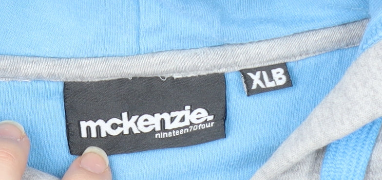 McKenzie Boys Grey XL Hoodie with Button Accents
