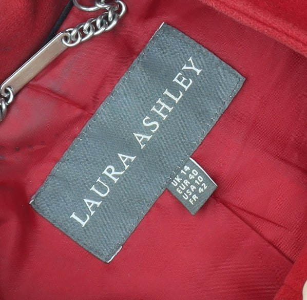 Laura Ashley Red Women's Overcoat Size 14 Cotton Classic