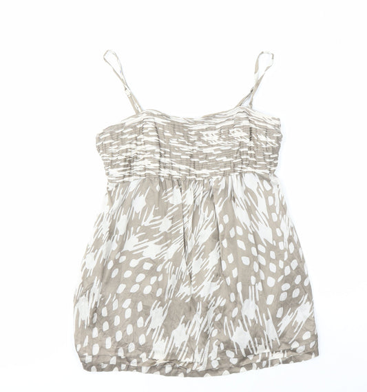 Ted Baker Women's Beige Silk Geometric Camisole Tank