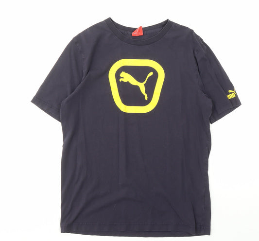 Puma Men’s Black Logo T-Shirt, S, Graphic Print