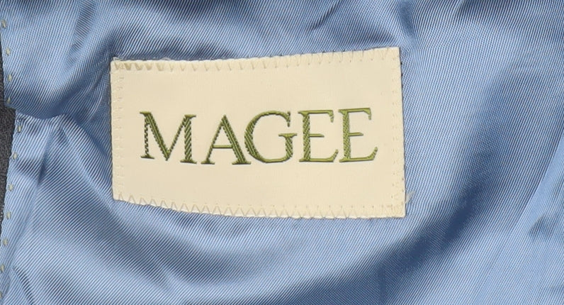 Magee Men's Grey Striped Blazer, Size 40S