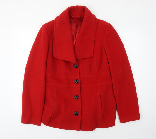 Laura Ashley Red Women's Overcoat Size 16