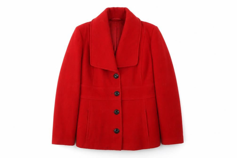 Womens UK Size 16 Regular Laura Ashley Red Wool Blend Coat