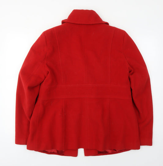 Laura Ashley Red Women's Overcoat Size 16