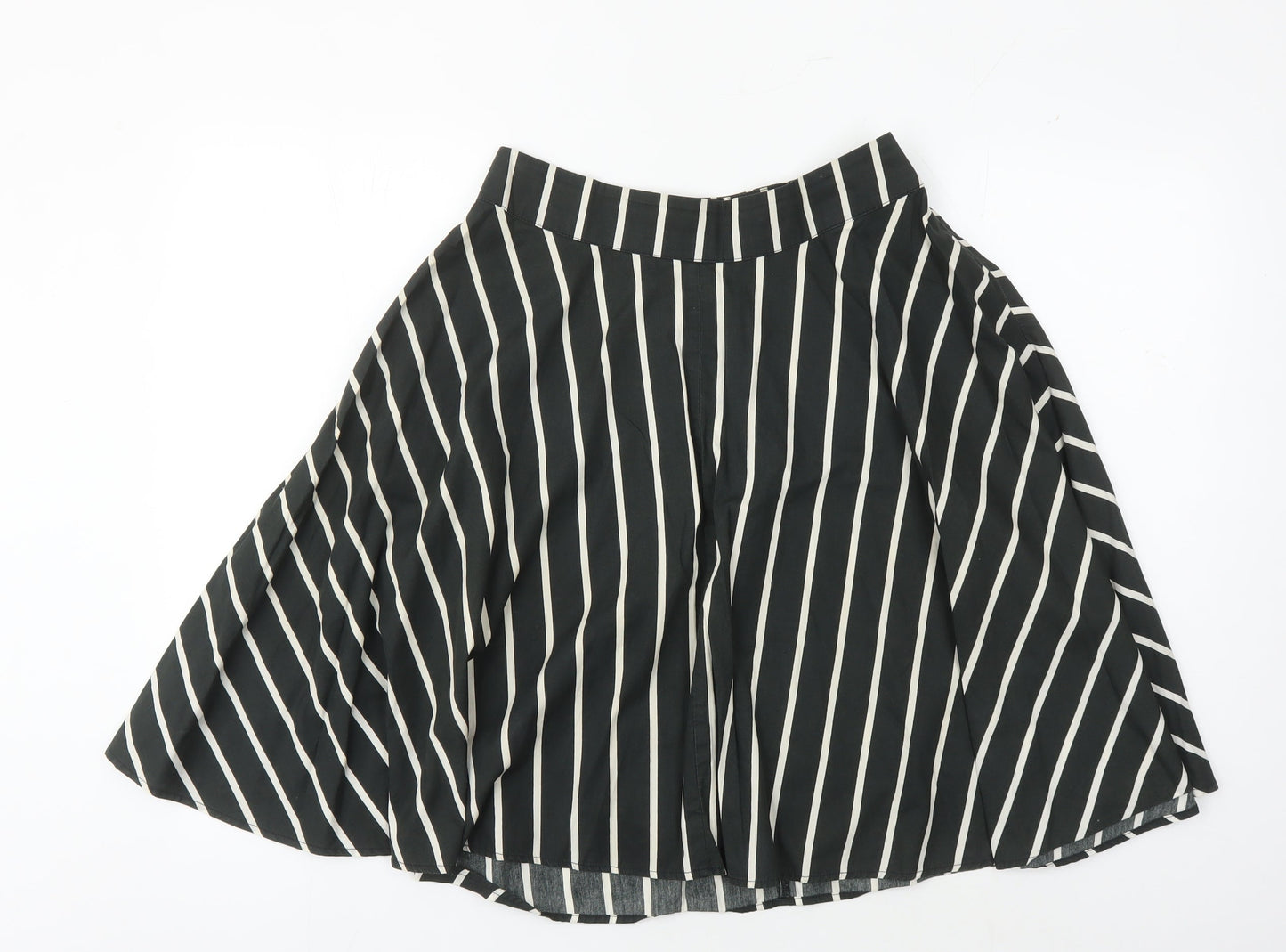 Abercrombie & Fitch Women's Black Striped Flare Skirt M