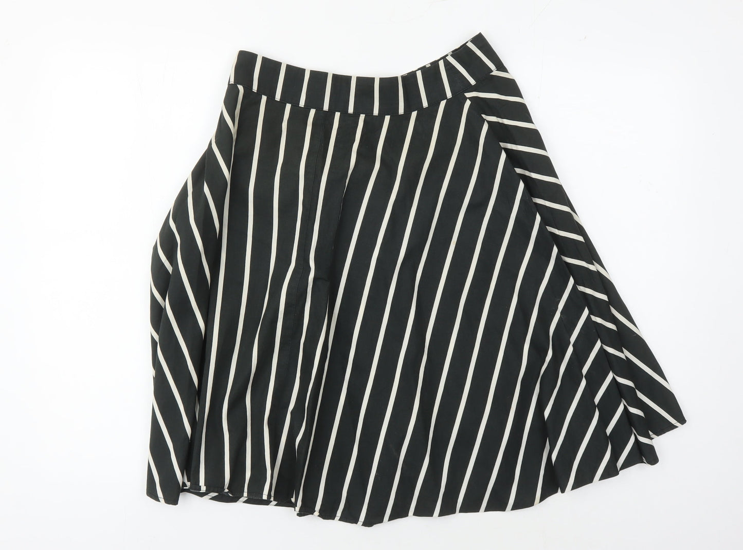 Abercrombie & Fitch Women's Black Striped Flare Skirt M