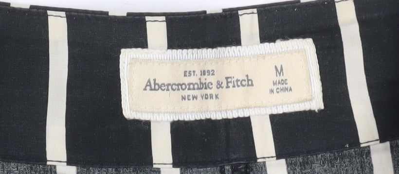 Abercrombie & Fitch Women's Black Striped Flare Skirt M