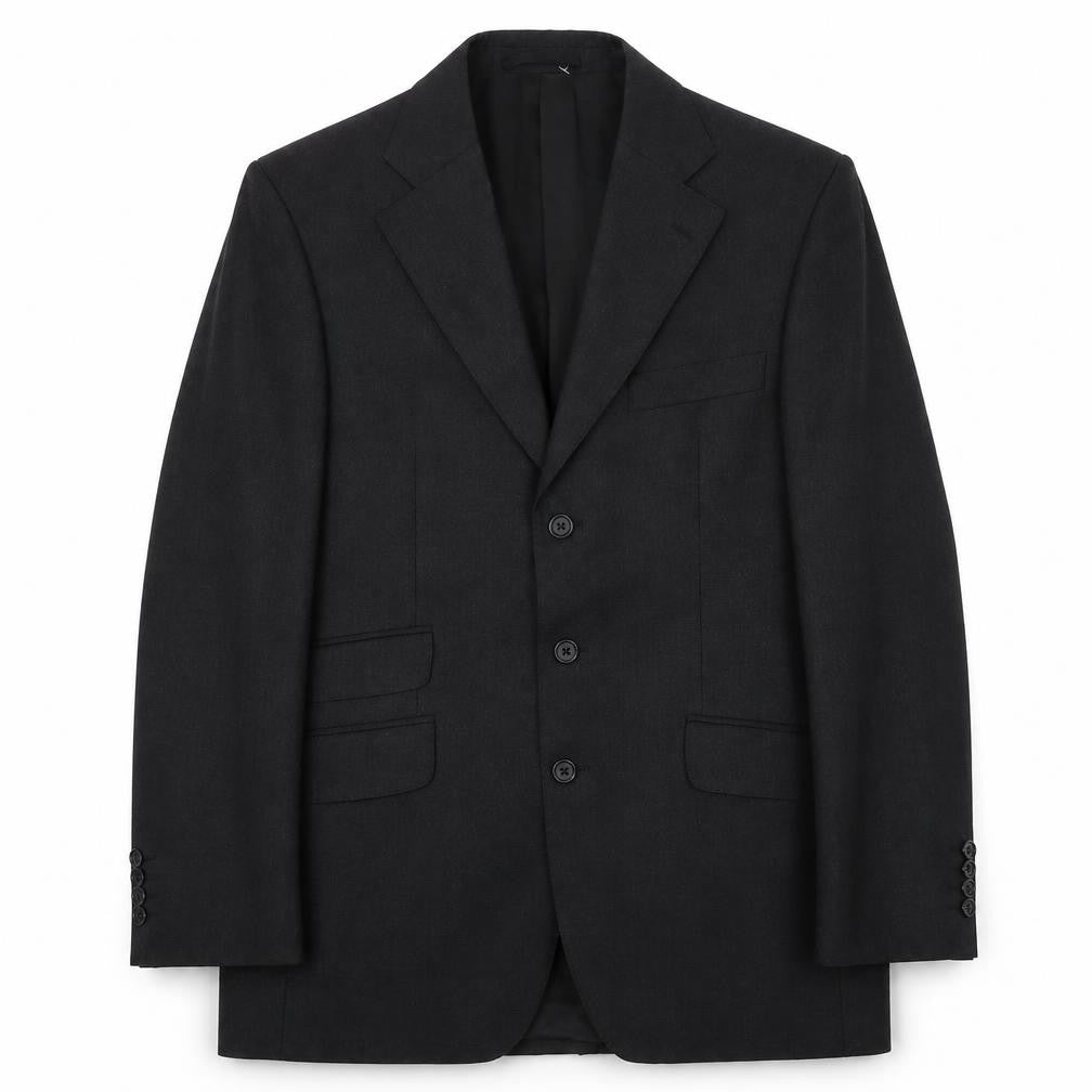 Mens 38 Chest Regular Aquascutum Black Three-Button Blazer