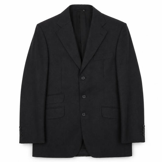 Mens 38 Chest Regular Aquascutum Black Three-Button Blazer