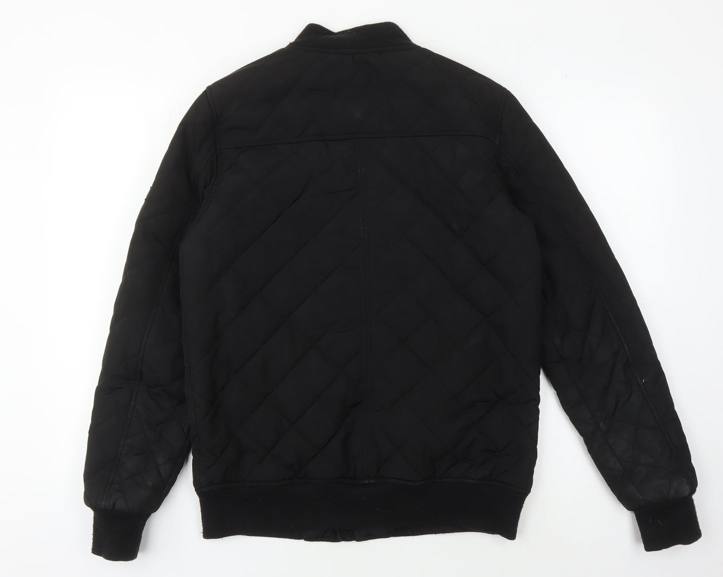 Firetrap Men's Black Quilted Bomber Jacket - Size S