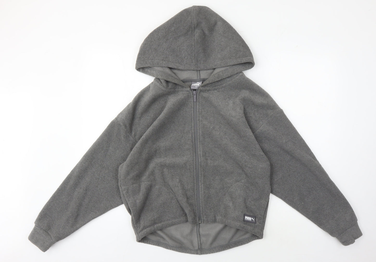Puma Men's Grey XL Full Zip Hoodie with Logo