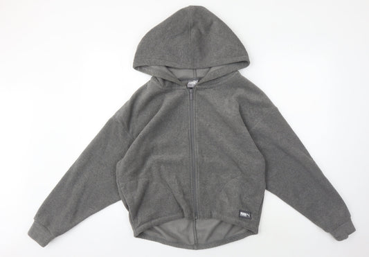 Puma Men's Grey XL Full Zip Hoodie with Logo