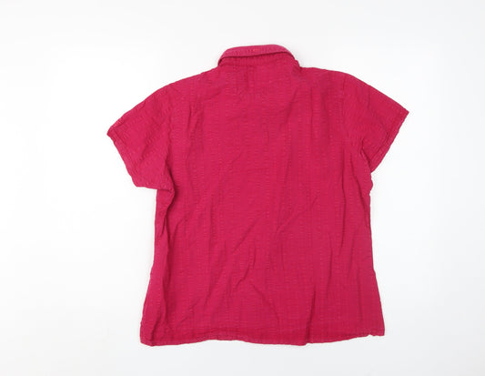 Regatta Women's Red Button-Up Short Sleeve Shirt UK 16