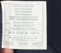 Laura Ashley Women's Blue Wool Suit Jacket Size 8
