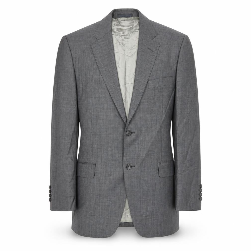 Mens 40 Chest Regular Aquascutum Grey Two-Button Blazer