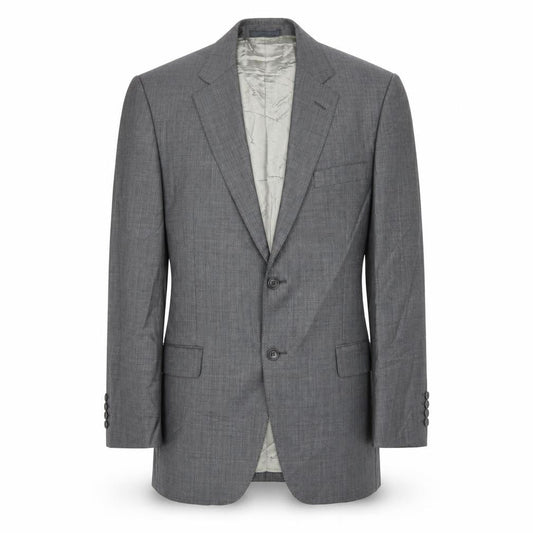 Mens 40 Chest Regular Aquascutum Grey Two-Button Blazer