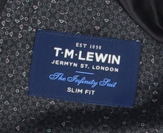 T.M. Lewin Men's Slim Fit Black Blazer 43R