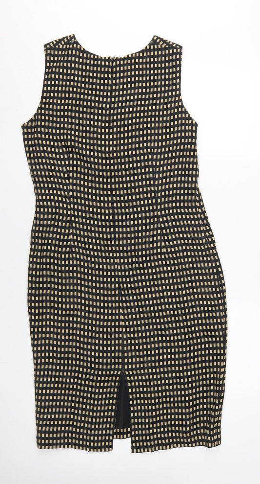 Jaeger Women's Black Sheath Dress, Size 12, Classic Formal
