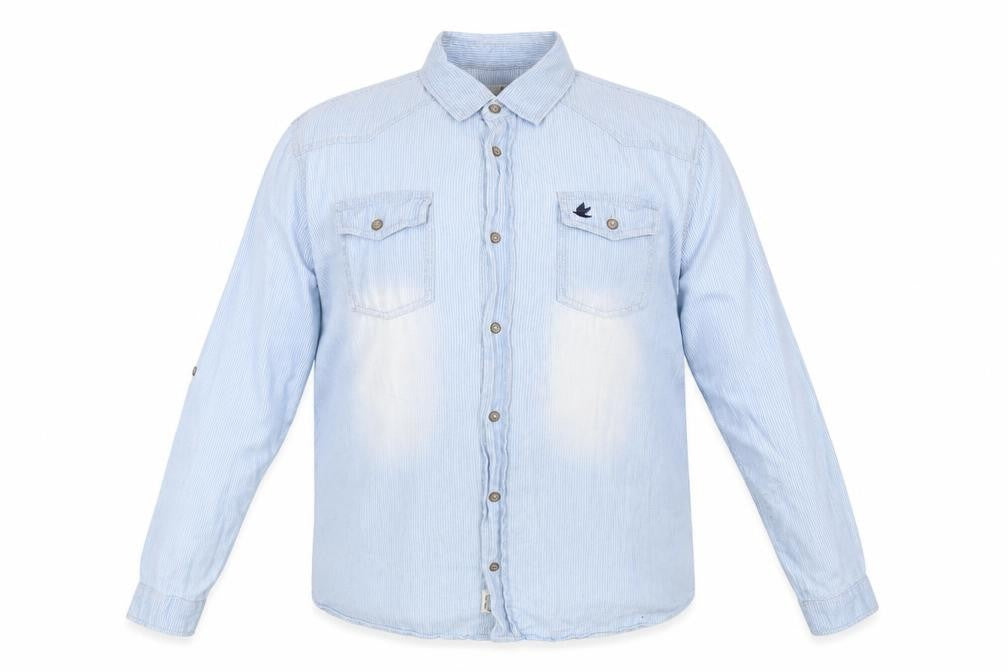SoulCal & Co Men's Blue Striped Button-Up Shirt 2XL