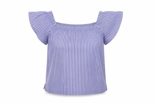 Womens UK Size XS Banana Republic Blue Cotton Blend Blouse