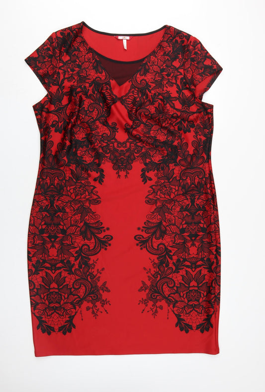 Joe Browns Women's Red Bodycon Dress Size 22 Flair