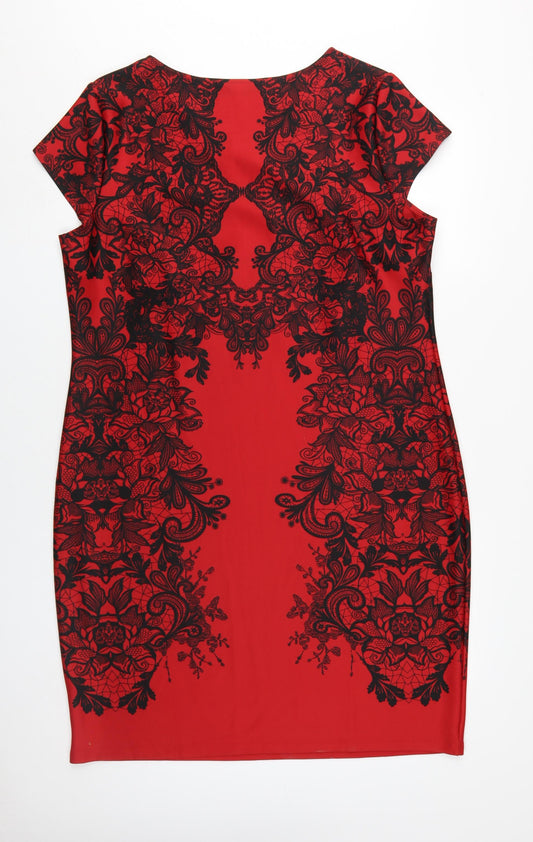 Joe Browns Women's Red Bodycon Dress Size 22 Flair