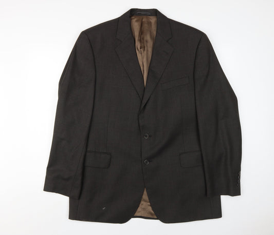 Austin Reed Men's Brown Blazer 44 Regular Wool Two-Button