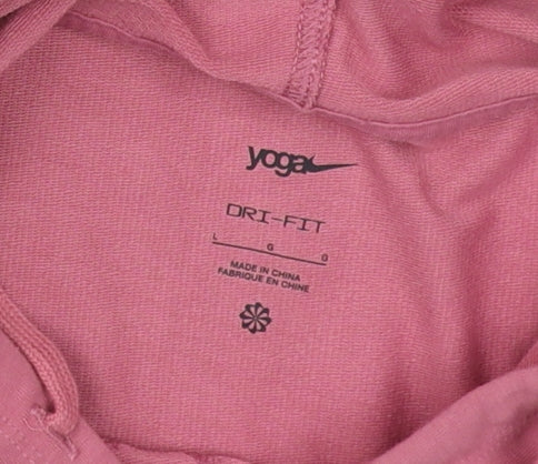 Nike Women's Pink Hoodie L - Comfortable Relaxed Fit