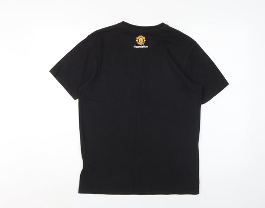 Manchester United Men's Black S T-Shirt, Sports Graphic