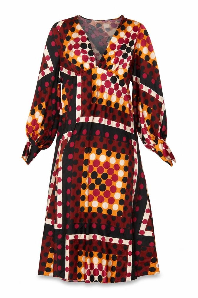 Zara Women's Multicoloured Polka Dot A-Line Dress Size S