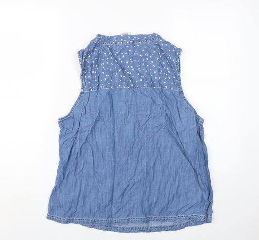 Weird Fish Women's Blue V-Neck Tank, Size 18