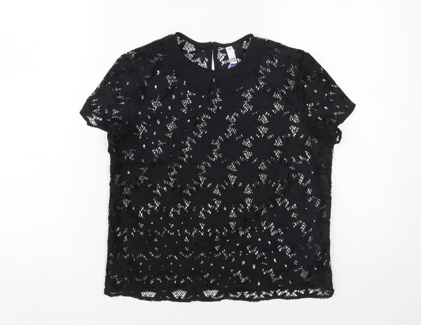 By Henry Holland Women's Black Lace Blouse - Size 10
