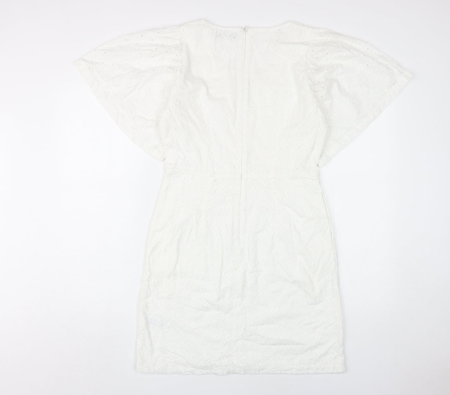 Great Plains Women's White V-Neck Shift Dress Size 10