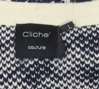 Cliche' Women's Multicoloured Geometric Cardigan Size L