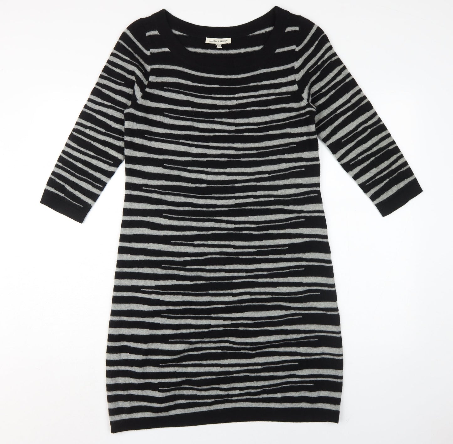 Laura Ashley Women's Black Striped Dress Size 12