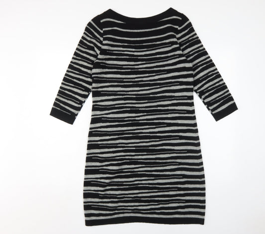 Laura Ashley Women's Black Striped Dress Size 12